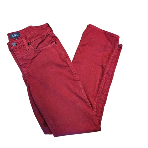 NYDJ Sheri Slim Jeans Red Size 2 - Picture 4 of 16